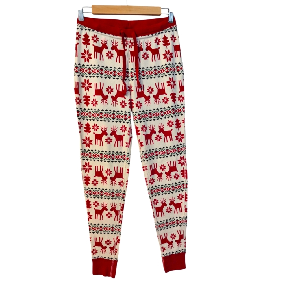 HANNA ANDERSSON Organic Cotton Reindeer Holiday Jogger Lounge Pants Small